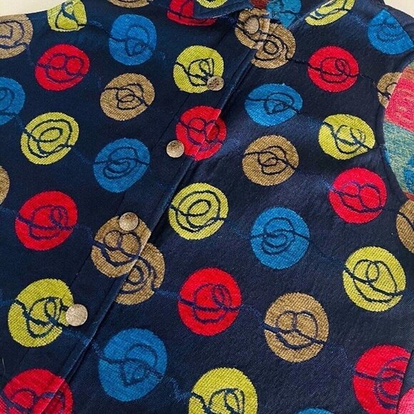 Christopher & Banks Colorful Collared Vest Balls of Yarn Design Size XL - Picture 6 of 10